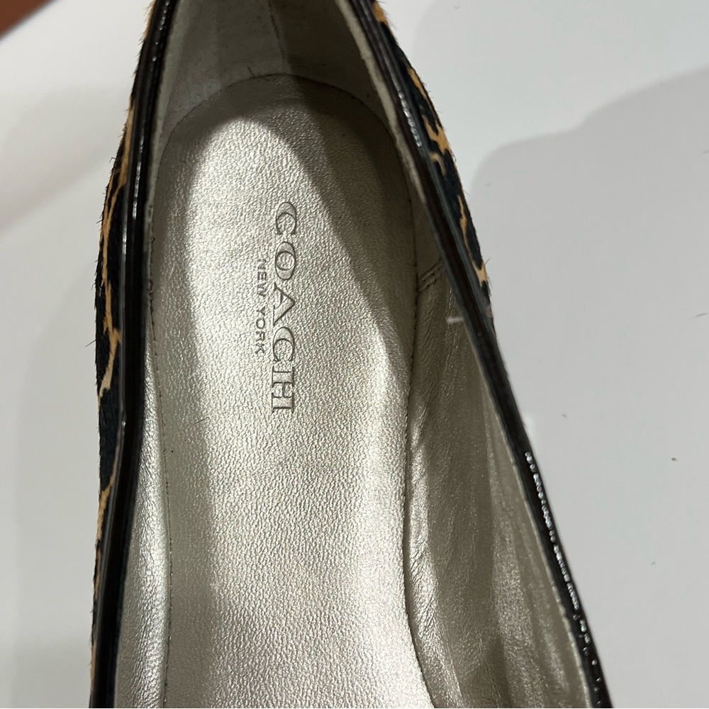Coach NWT Q6161 Cambridge Haircalf Leopard Print Women's Flats Loafers 7 NWT - Picture 2 of 12